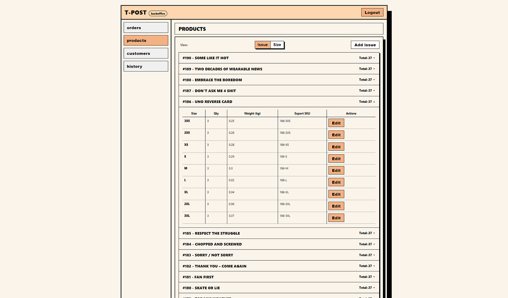 Inventory App screen 2